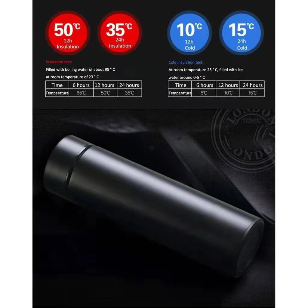 LED Display Vacuum Thermal Flask (500ml) - Silver