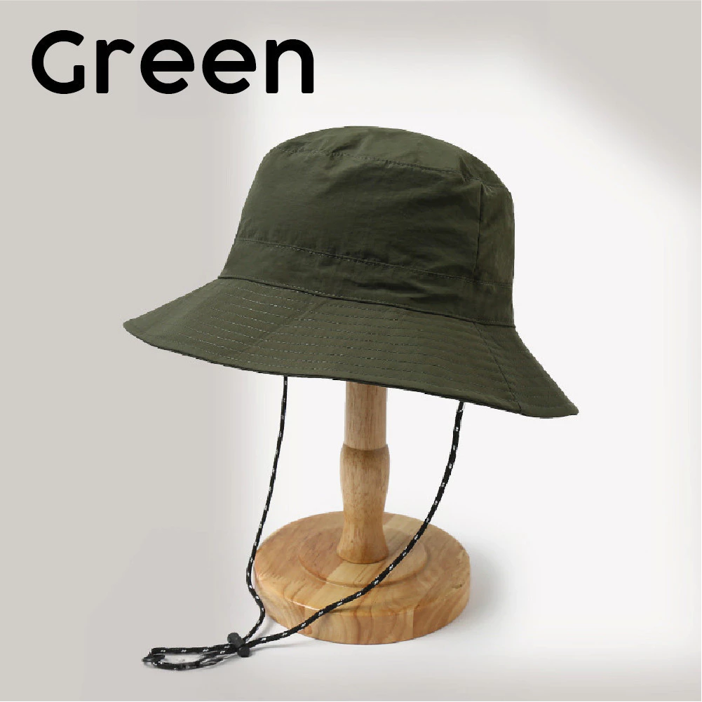 PackMate Foldable Bucket Hat Quick-Dry Waterproof Bucket Hat With String - Green