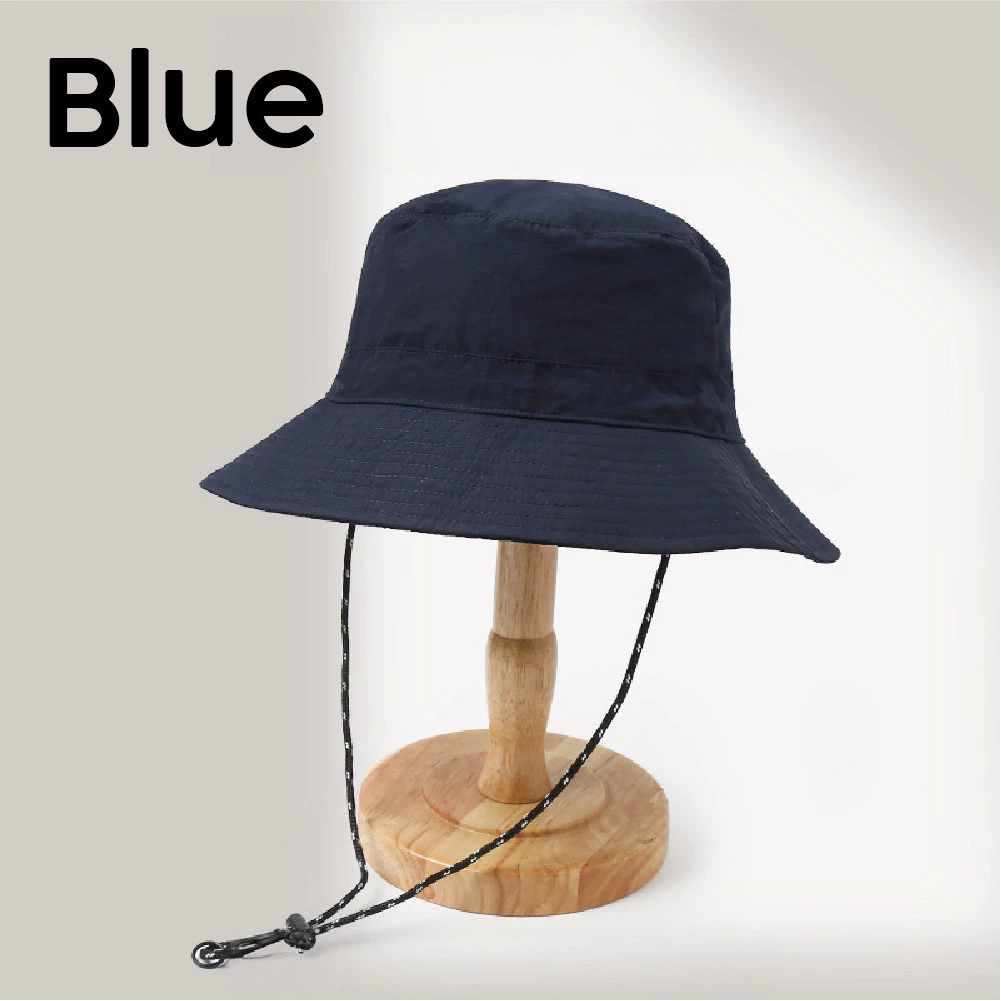 PackMate Foldable Bucket Hat Quick-Dry Waterproof Bucket Hat With String - Blue