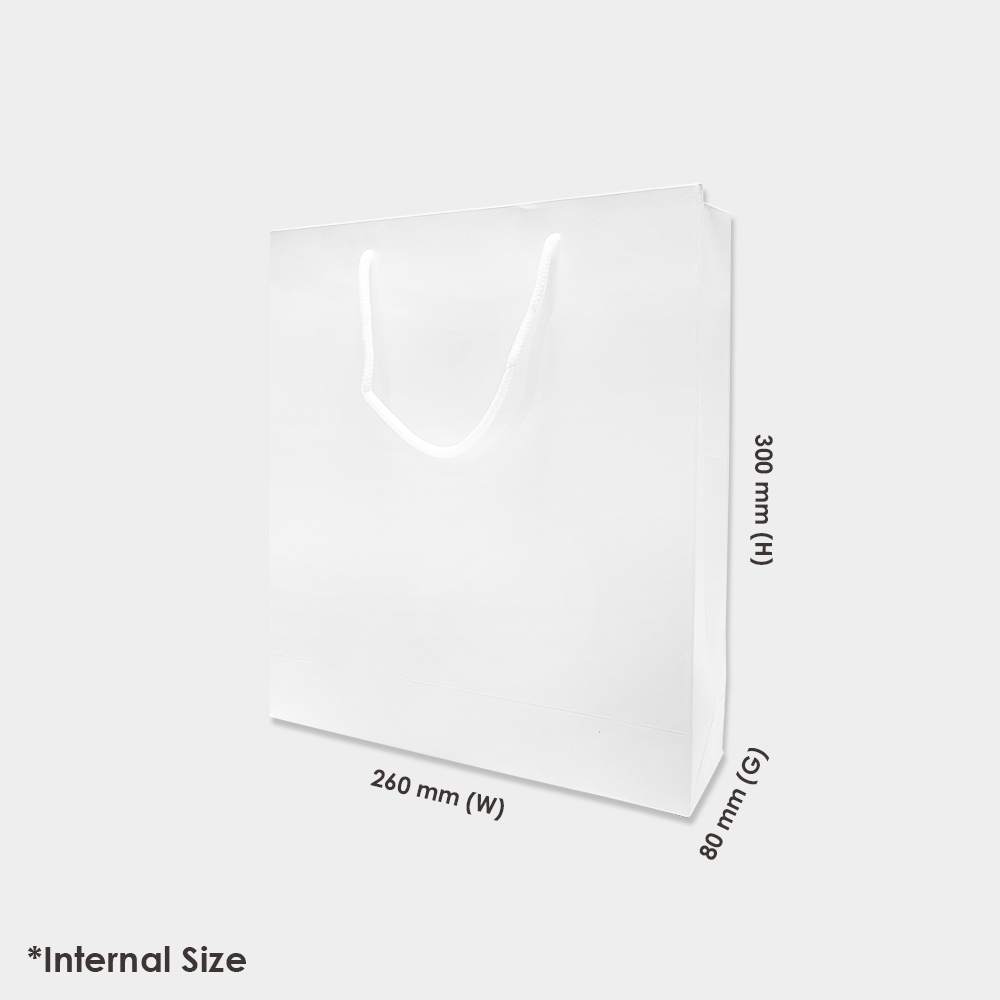 Medium Portrait Premier Gift Bag 260 x 80 x 300 mm White