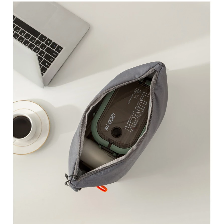 Oxford Insulated Lunch Bag – Waterproof & Heat-Preserving - Grey - Image 6