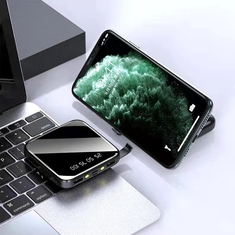 20000mah Powerbank With Phone Holder - Black