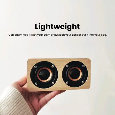 Nelson Wooden Bluetooth Speaker – 800mAh Battery - Light Brown - Image 3