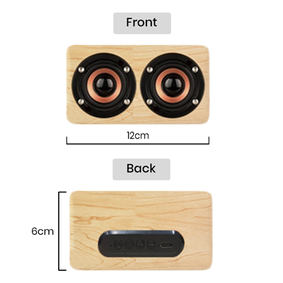 Nelson Wooden Bluetooth Speaker – 800mAh Battery - Light Brown - Image 7