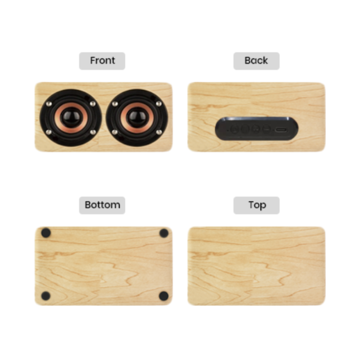 Nelson Wooden Bluetooth Speaker – 800mAh Battery - Light Brown