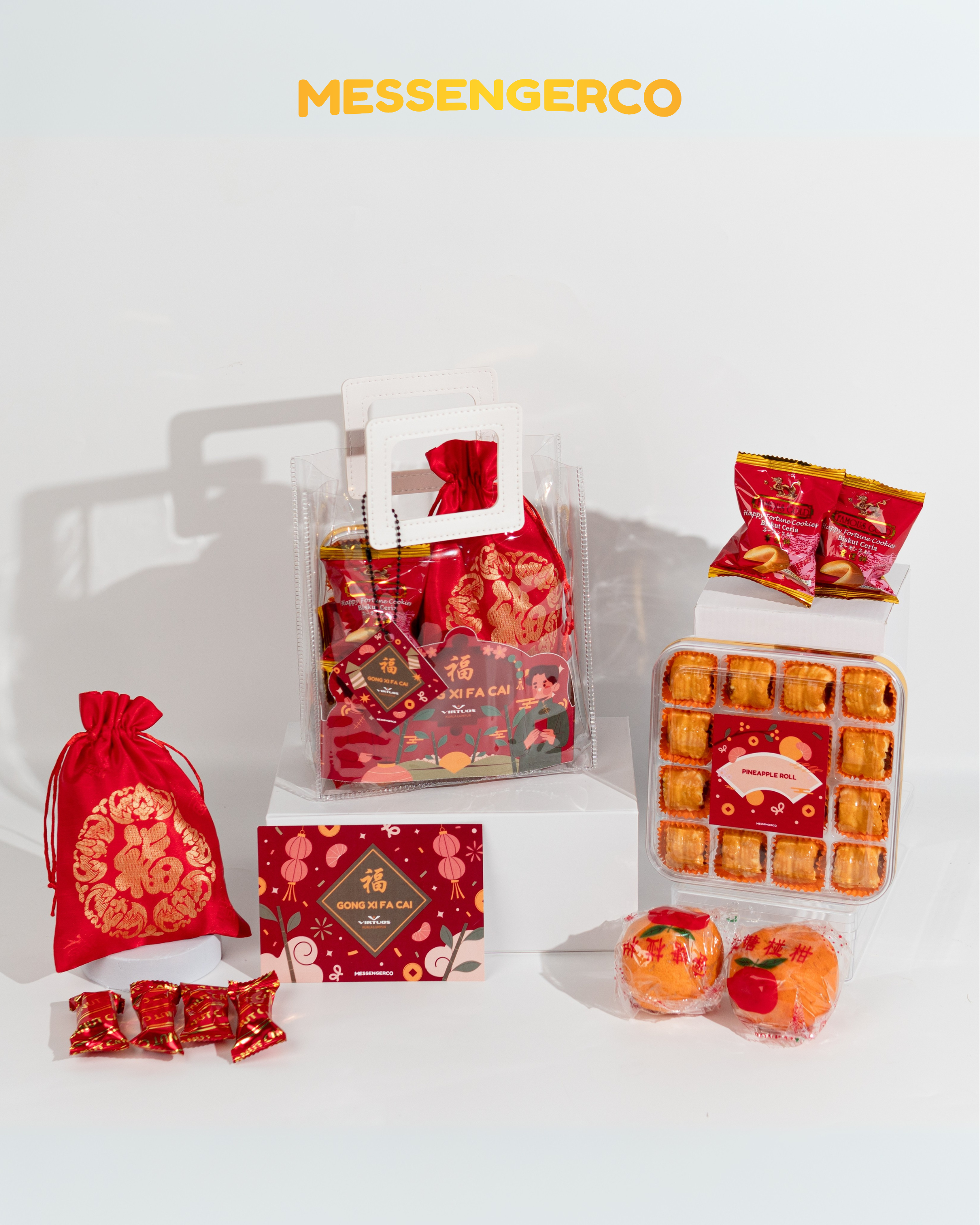 UNITY Curated CNY Chinese New Year Set - Pineapple Tarts, Fortune Cookies & Mandarin Oranges