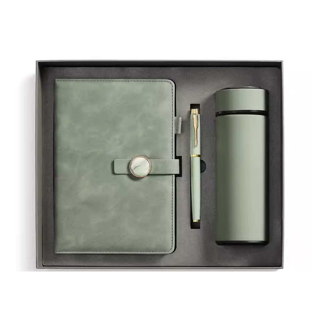 Timeless Notation Kit with Notebook, Pen and Flask - Green - Image 2