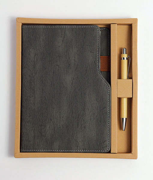 TIMBER Notebook Pen Gift Set Grey