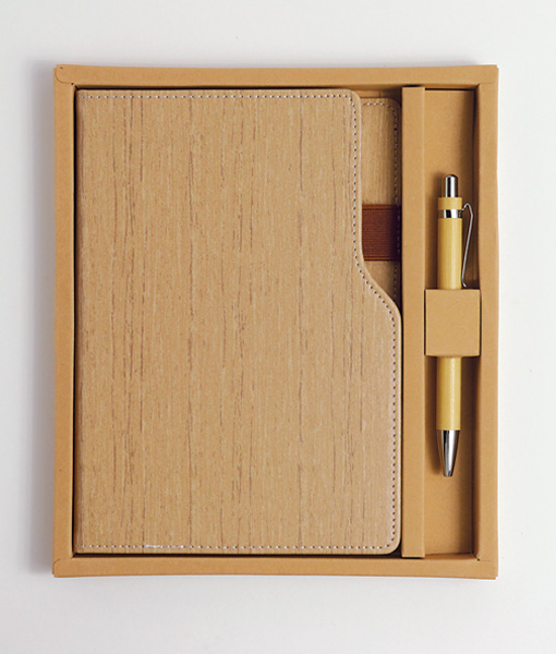 TIMBER Notebook Pen Gift Set Light Brown