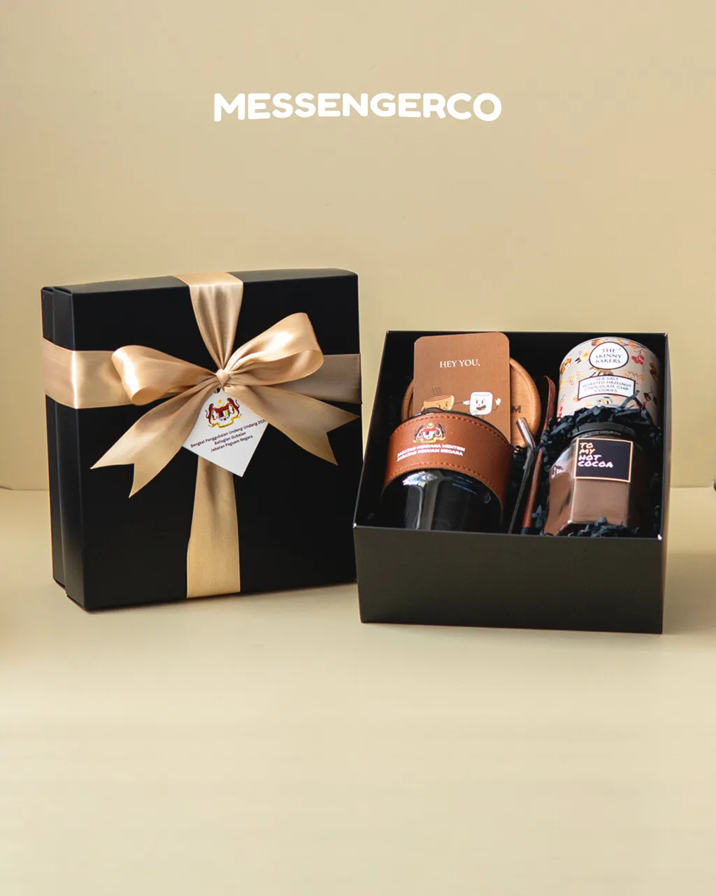 Warm Gift Set – Hot Cocoa, Cookies & Engraved Coaster