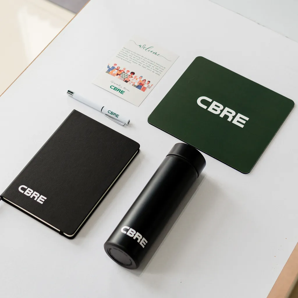 Welcome Gift Set – Thermal Flask, Notebook & Pen