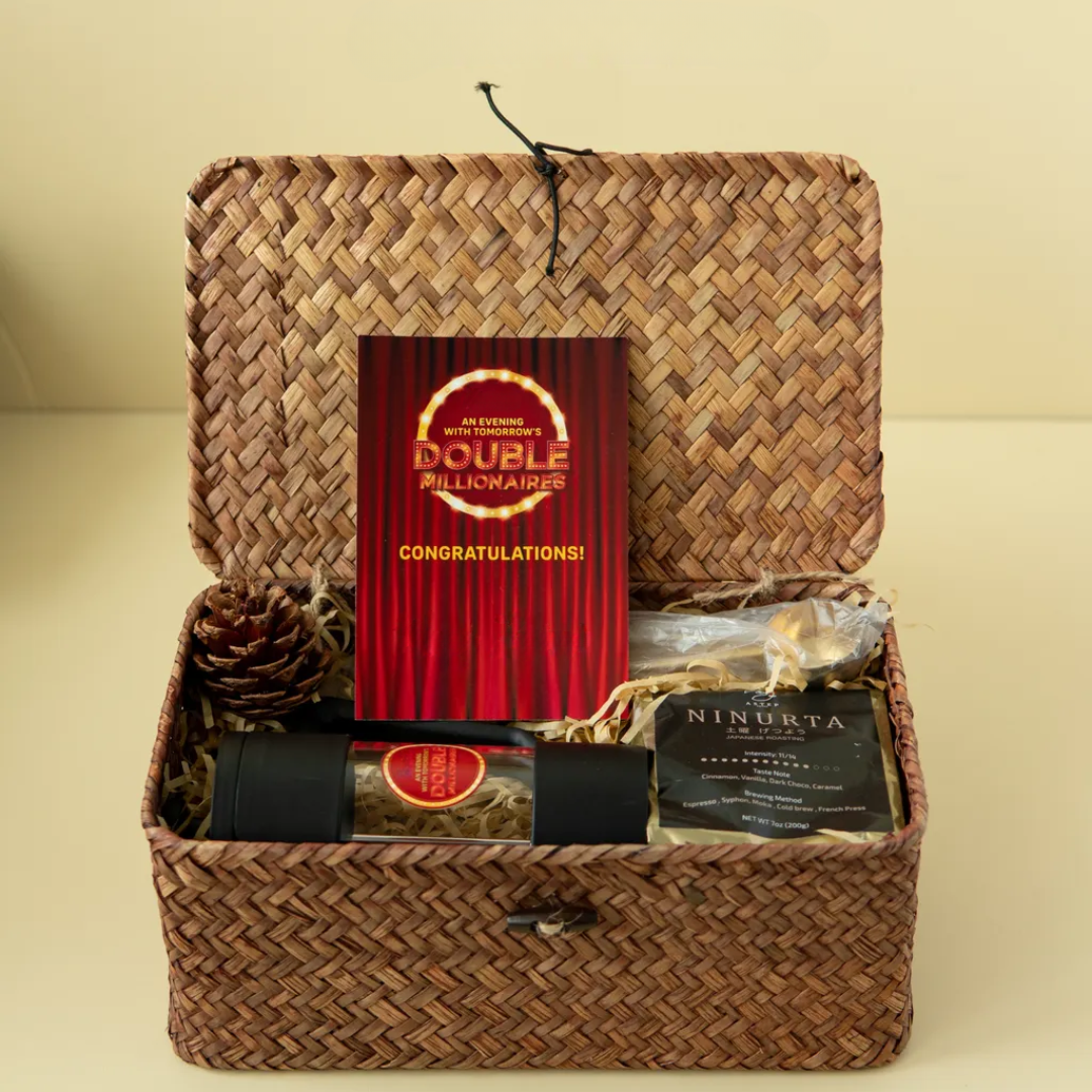 Brew Gift Set – French Press, Coffee Beans & Rattan Gift Box - Image 2