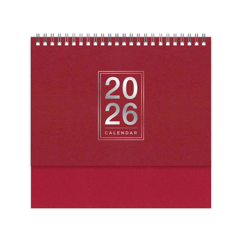 Kalergó - Minimalist Kraft Desk Calendar - Red