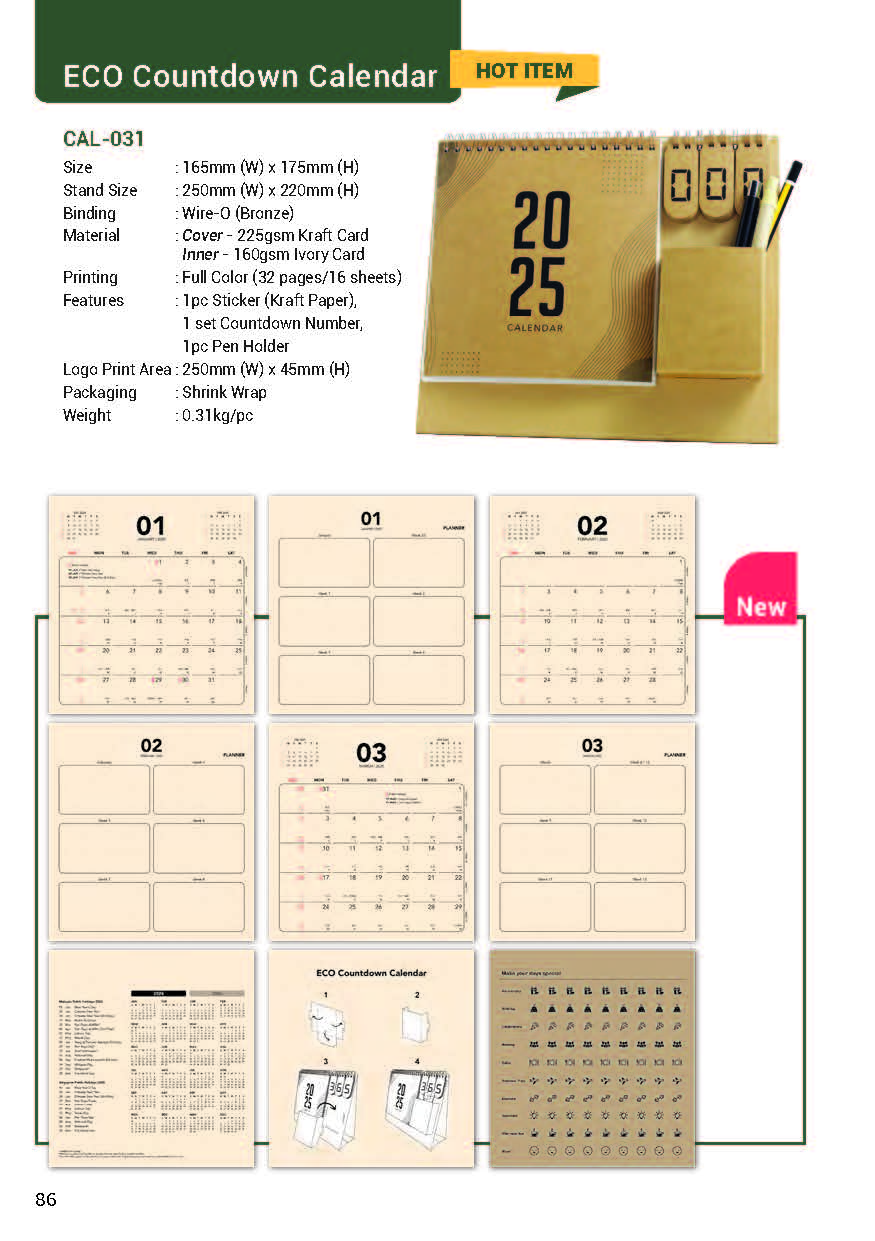 ECO Countdown Calendar - 
Sustainable Flip-Style Countdown Calendar