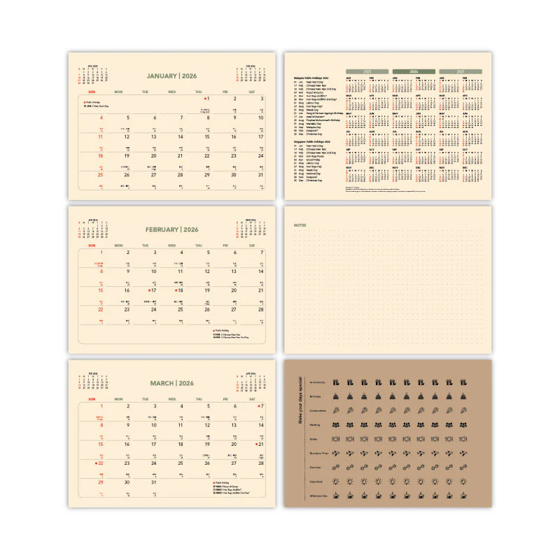 ECO Calendar - Sustainable Kraft Desk Calendar - Image 3