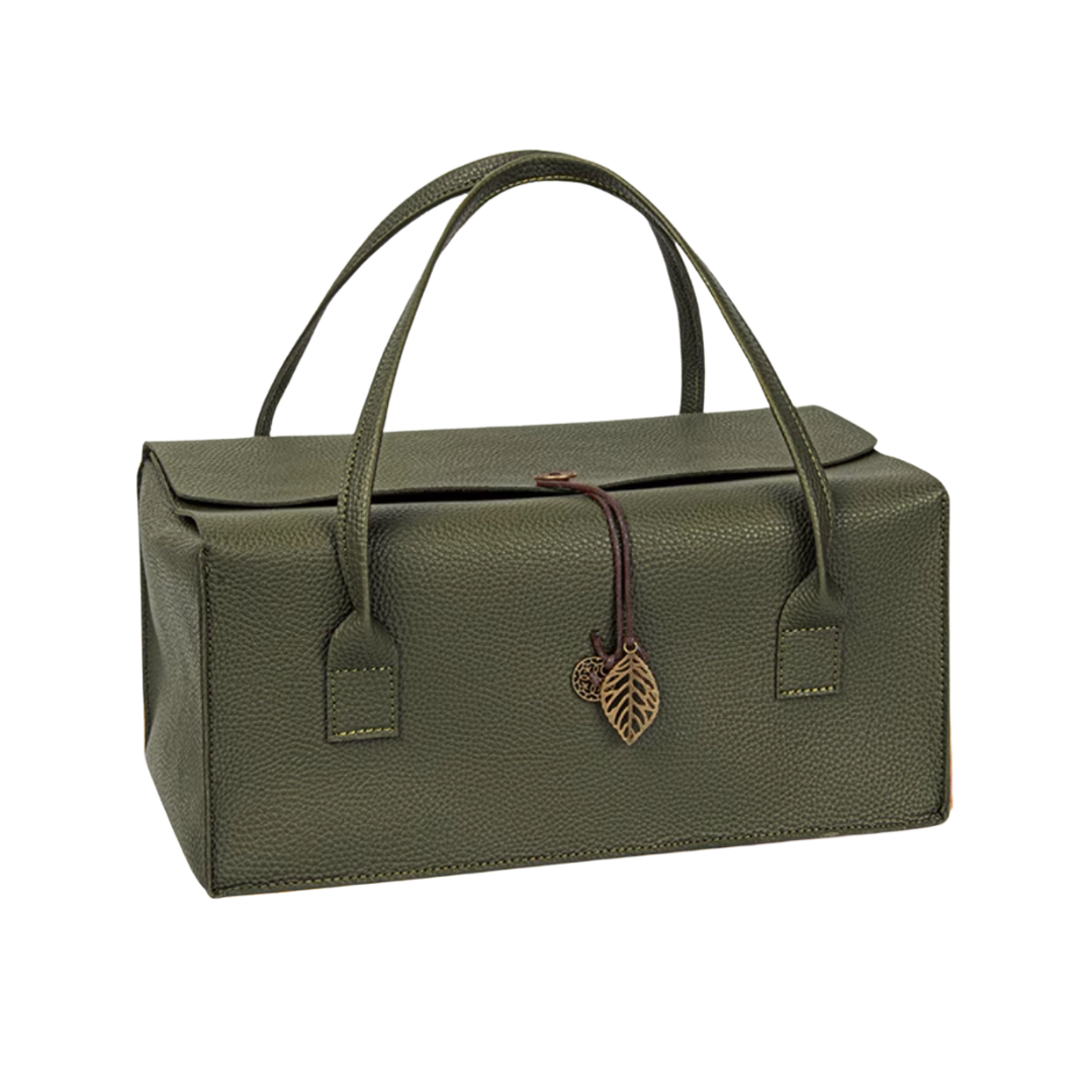 Elegant Faux Leather Wine Gift Box Green