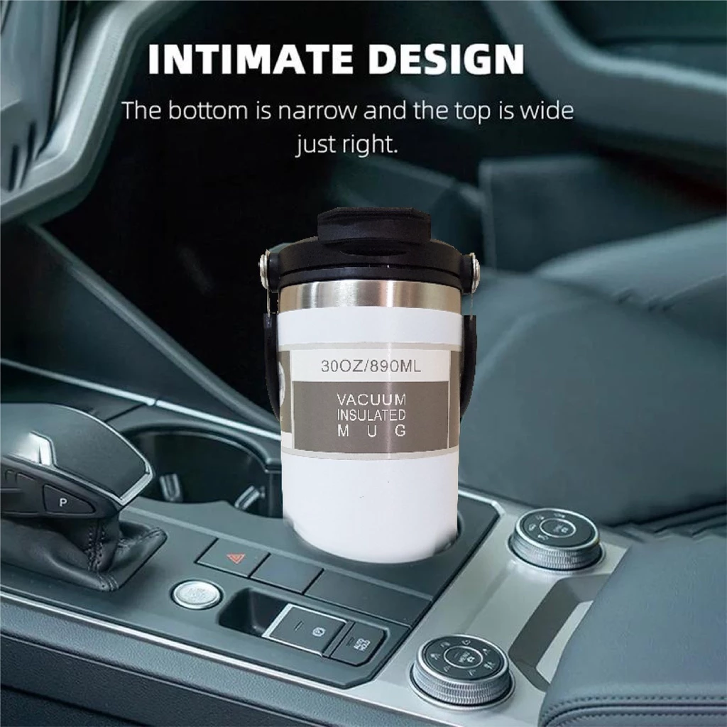 Stainless Steel Thermos Tumbler Mug with Handle 900ml