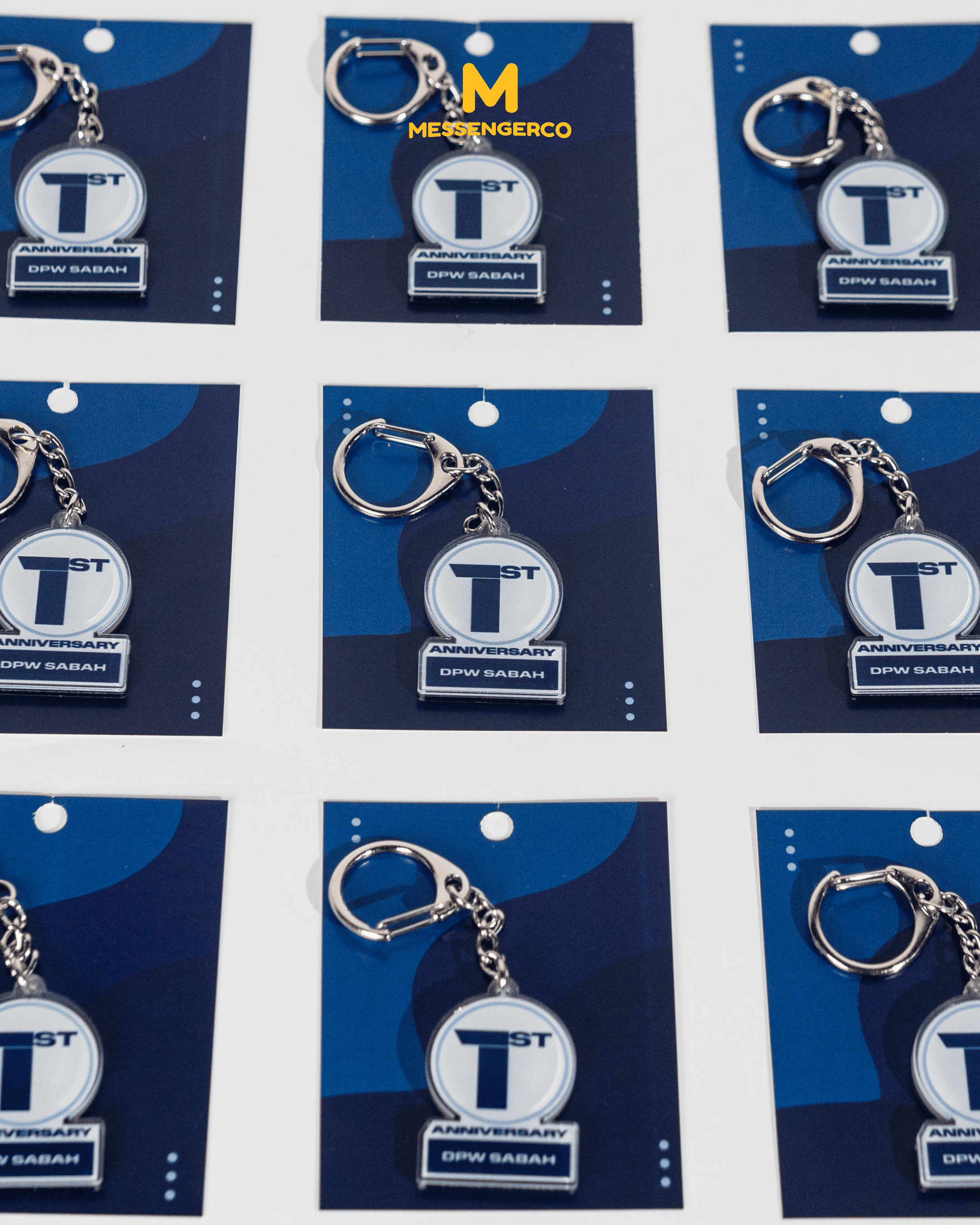 Blue Executive Gift Set – LED Flask, Cap & Custom Acrylic Keychain - Image 6