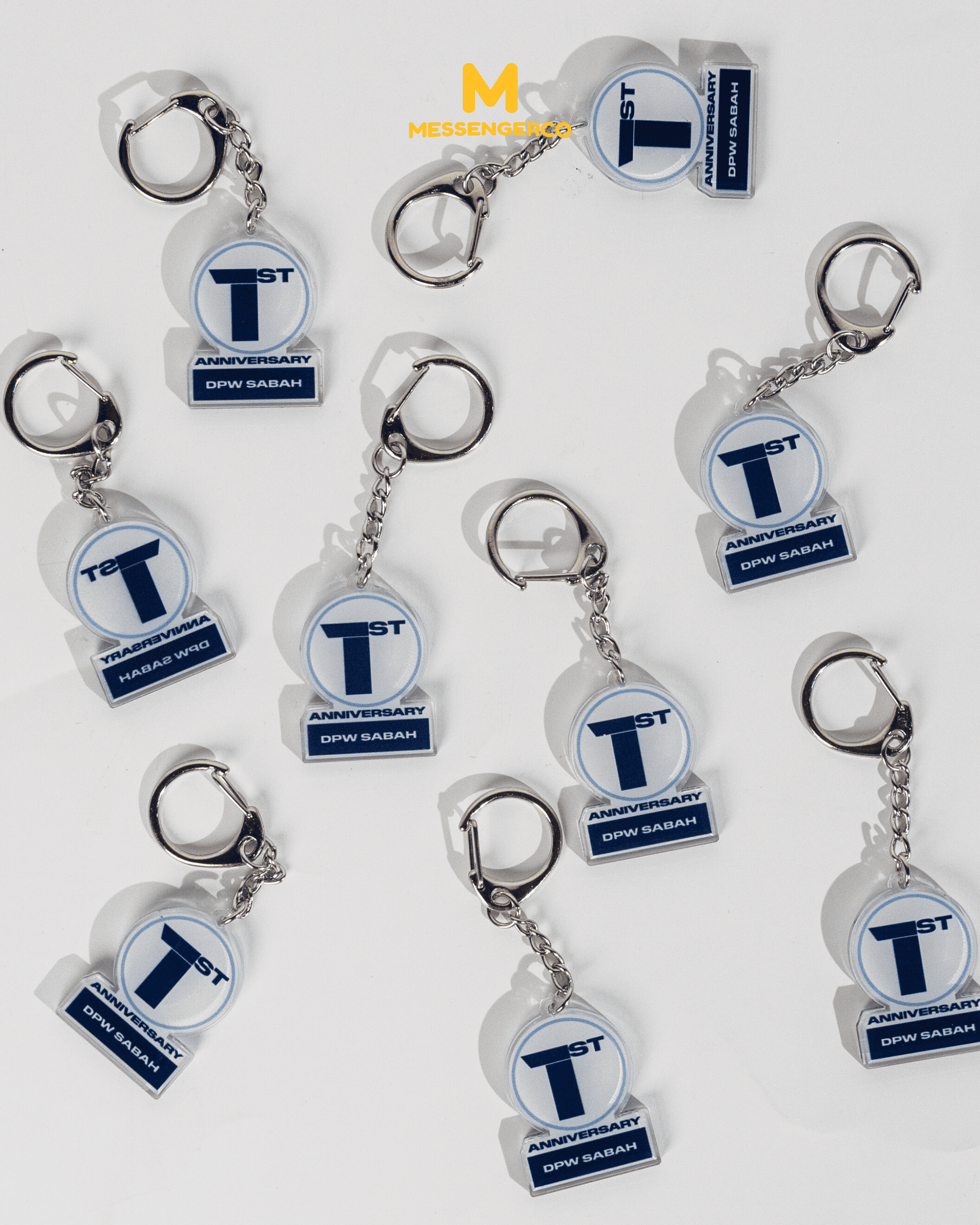 Blue Executive Gift Set – LED Flask, Cap & Custom Acrylic Keychain - Image 7