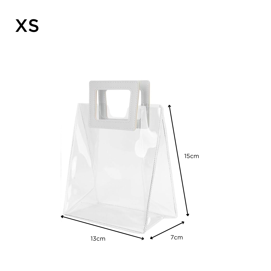 Transparent Gift Bag with PU Handle - XS - (13cm x 15cm x 7cm)