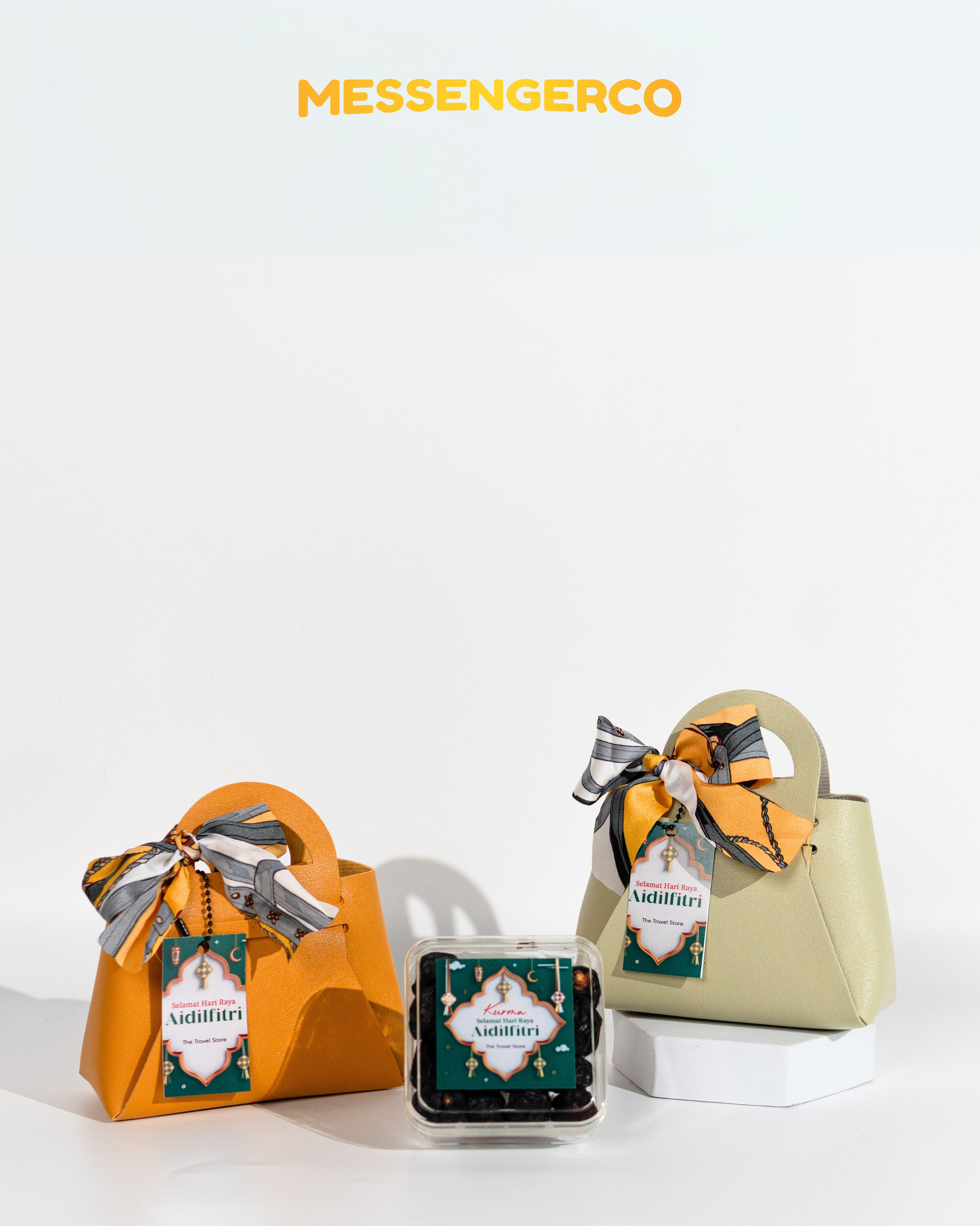 Barakah Gift Set - Ajwa Dates in Yellow Doorgift Bag - Image 2