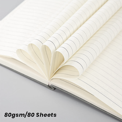 PU Magnetic Hard Case A5 Notebook with Pen Loop - Grey - Image 4