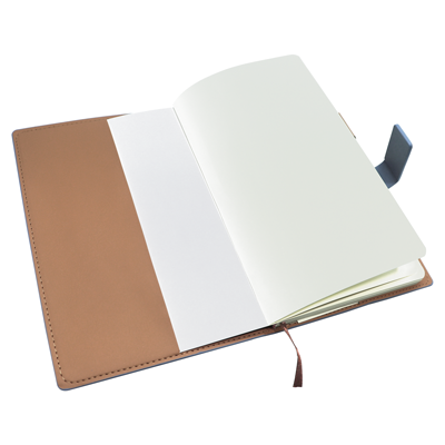 PU Magnetic Hard Case A5 Notebook with Pen Loop - Grey - Image 5