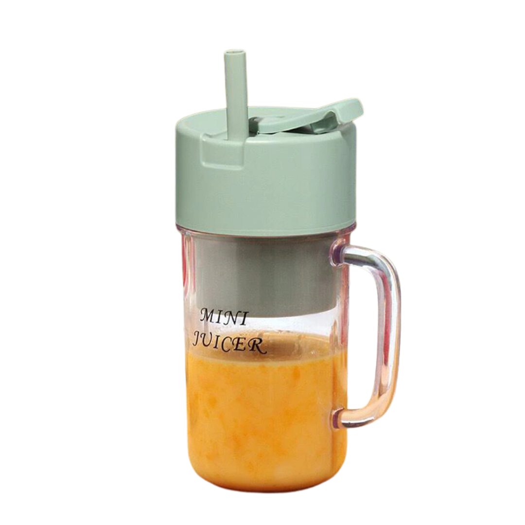 Portable Wireless Rechargeable Fruit Juicer Blender | 340ML Juice Cup with Straw & 6-Blade Design