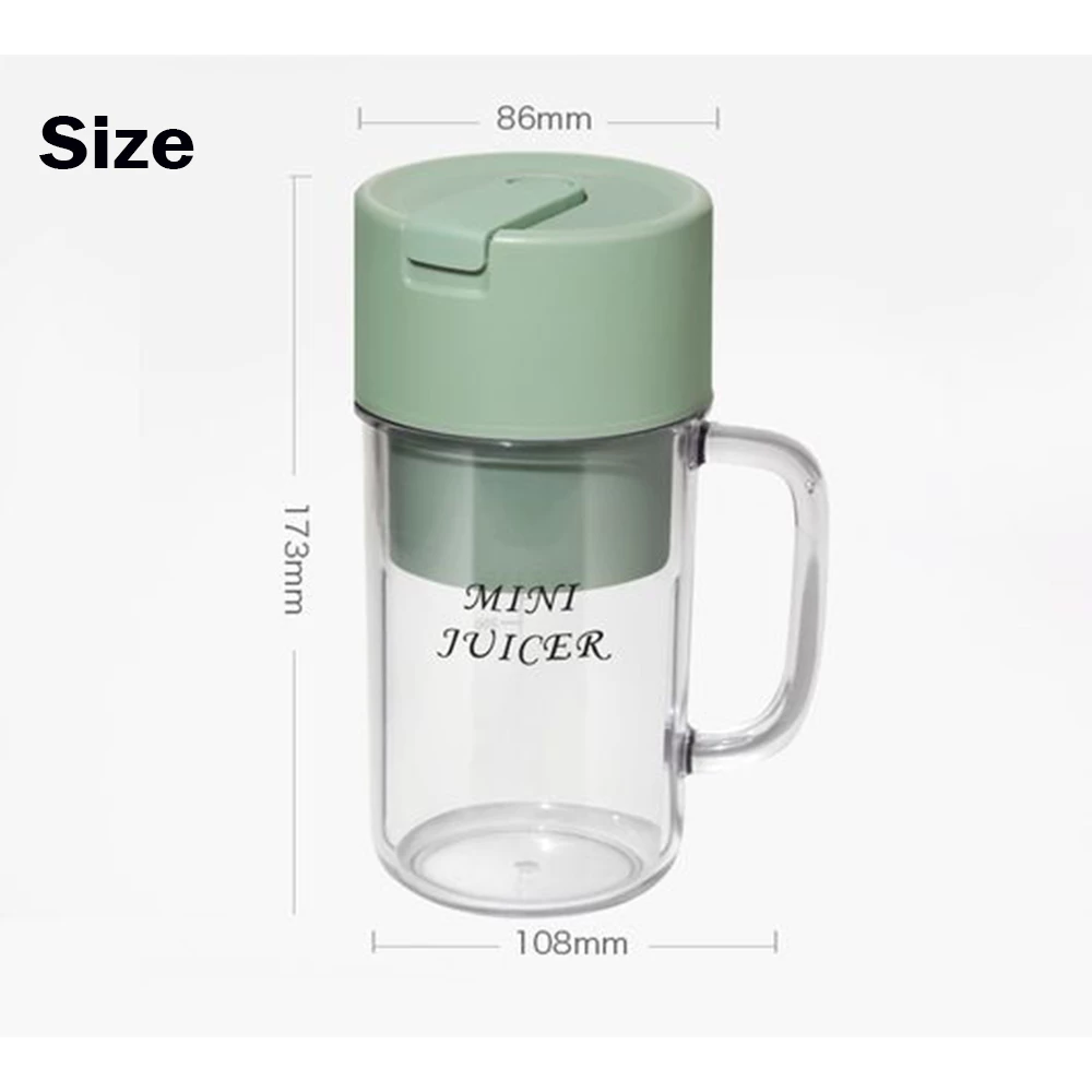 Portable Wireless Rechargeable Fruit Juicer Blender | 340ML Juice Cup with Straw & 6-Blade Design