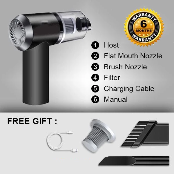 Cordless Car Vacuum Cleaner | 9900PA Mini Wireless Rechargeable Vacuum for Car & Home