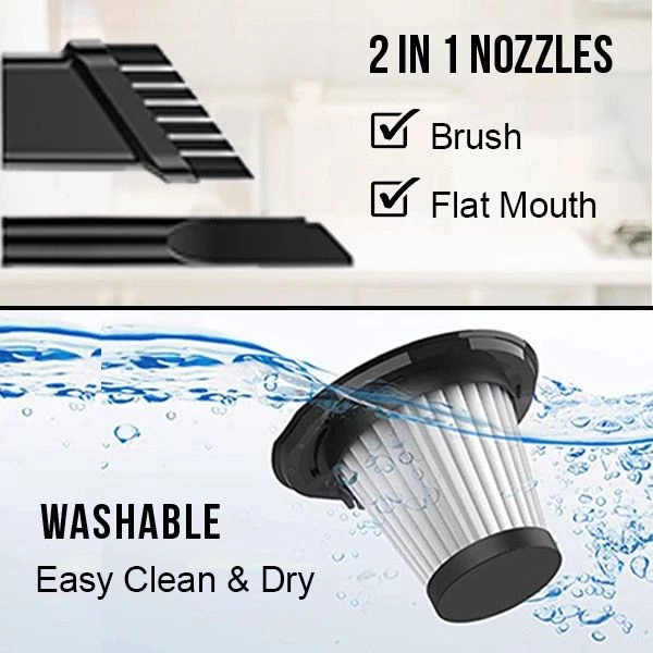 Cordless Car Vacuum Cleaner | 9900PA Mini Wireless Rechargeable Vacuum for Car & Home