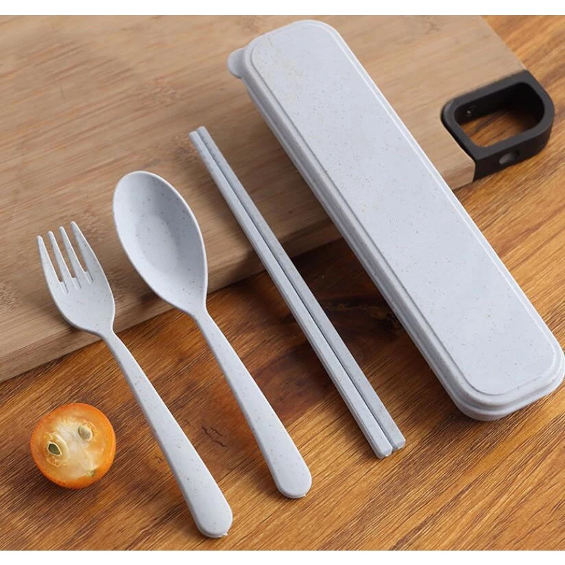 3-in-1 Wheat Straw Cutlery Set | Spoon, Fork & Chopsticks – Door Gift for Event, Weddings & Parties