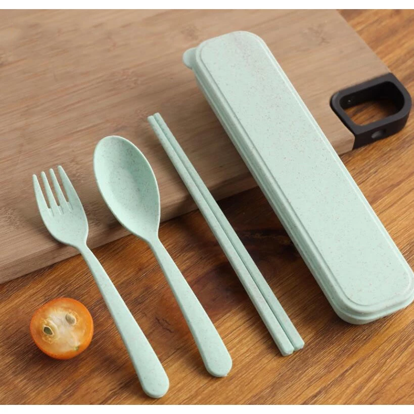 3-in-1 Wheat Straw Cutlery Set | Spoon, Fork & Chopsticks – Door Gift for Event, Weddings & Parties