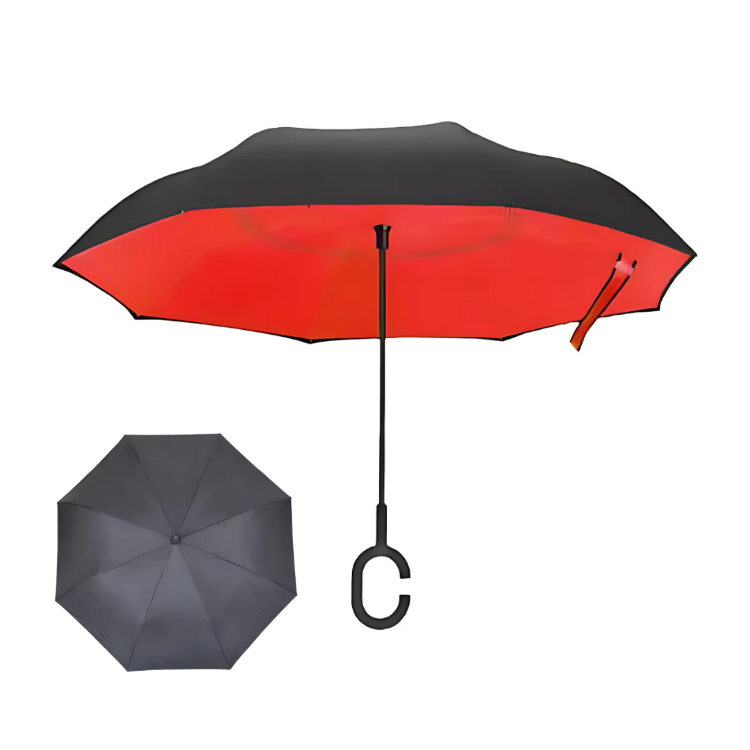 Inverted Reverse Umbrella | Upside-Down Double-Layer Windproof Umbrella with C-Hook