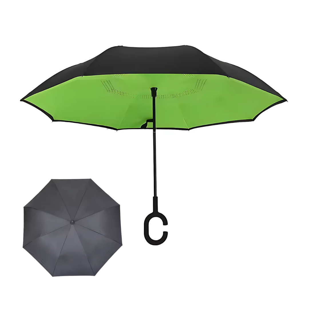 Inverted Reverse Umbrella | Upside-Down Double-Layer Windproof Umbrella with C-Hook