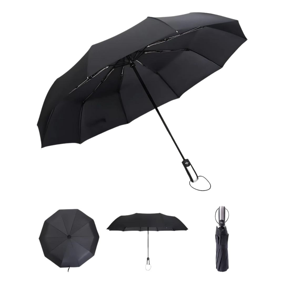 117cm Windproof Compact Folding Umbrella | Auto Open-Close | 10-Rib Reinforced Frame | Lightweight & Travel-Friendly