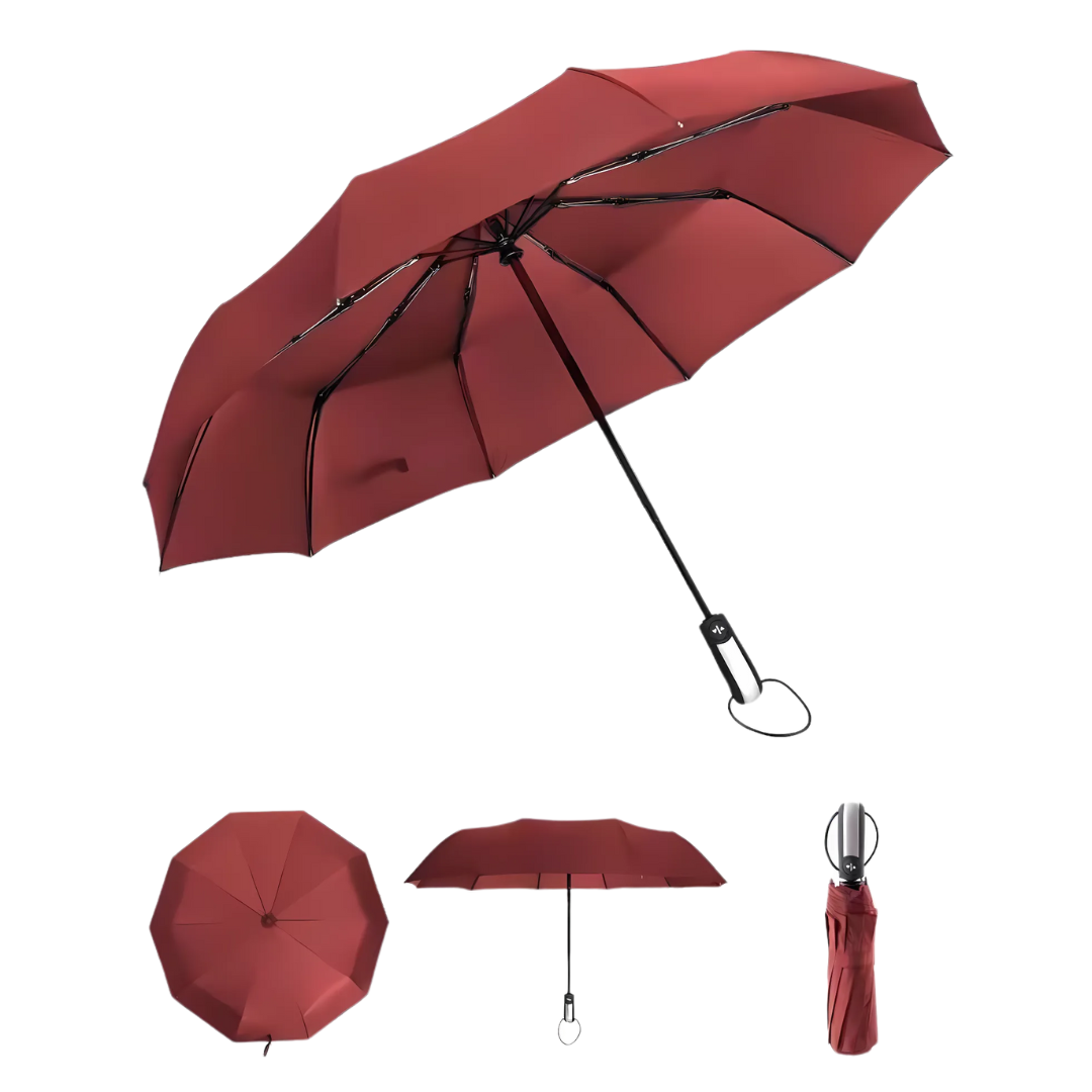 117cm Windproof Compact Folding Umbrella | Auto Open-Close | 10-Rib Reinforced Frame | Lightweight & Travel-Friendly
