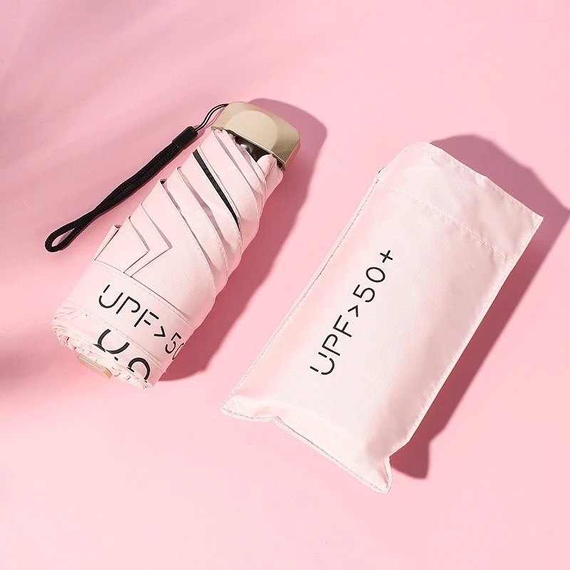 UPF50+ Mini Five-Fold Umbrella | Ultra-Lightweight 220g | Compact & UV Protection | 6-Rib