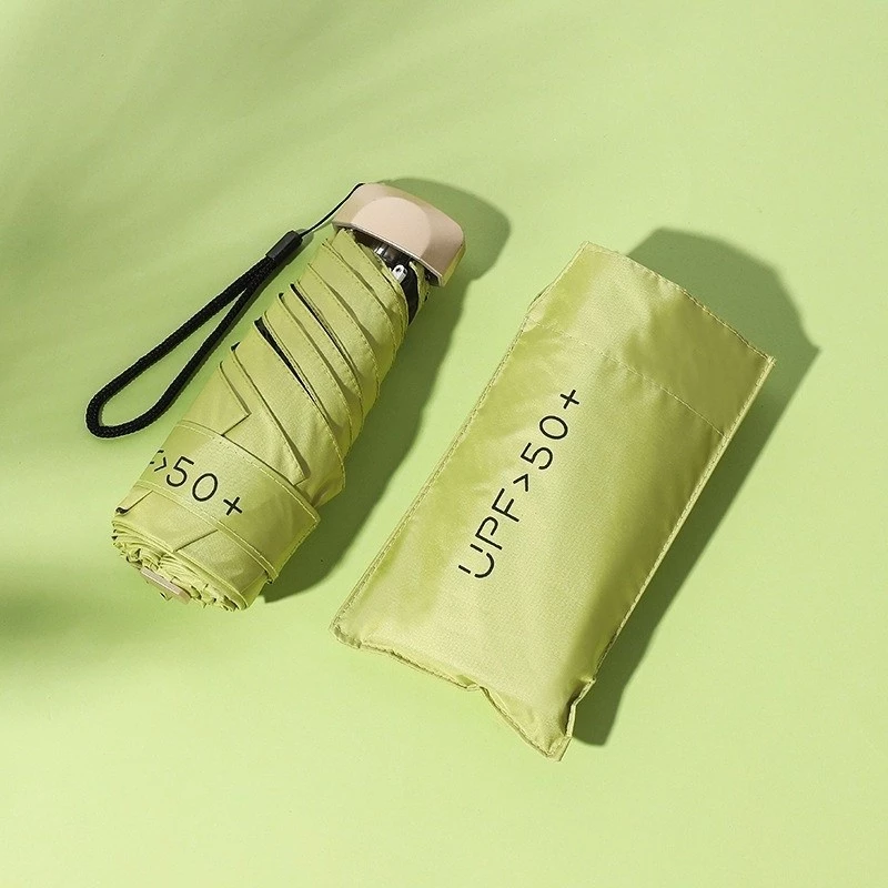 UPF50+ Mini Five-Fold Umbrella | Ultra-Lightweight 220g | Compact & UV Protection | 6-Rib