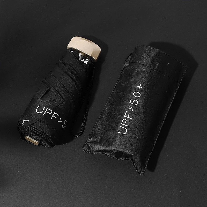 UPF50+ Mini Five-Fold Umbrella | Ultra-Lightweight 220g | Compact & UV Protection | 6-Rib