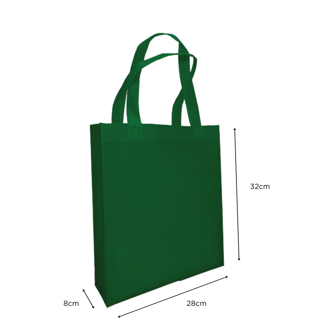 Non Woven Bag A4 28cm(W) x 32cm(H) x 8cm(G) 80gsm - Milo Green - Image 2