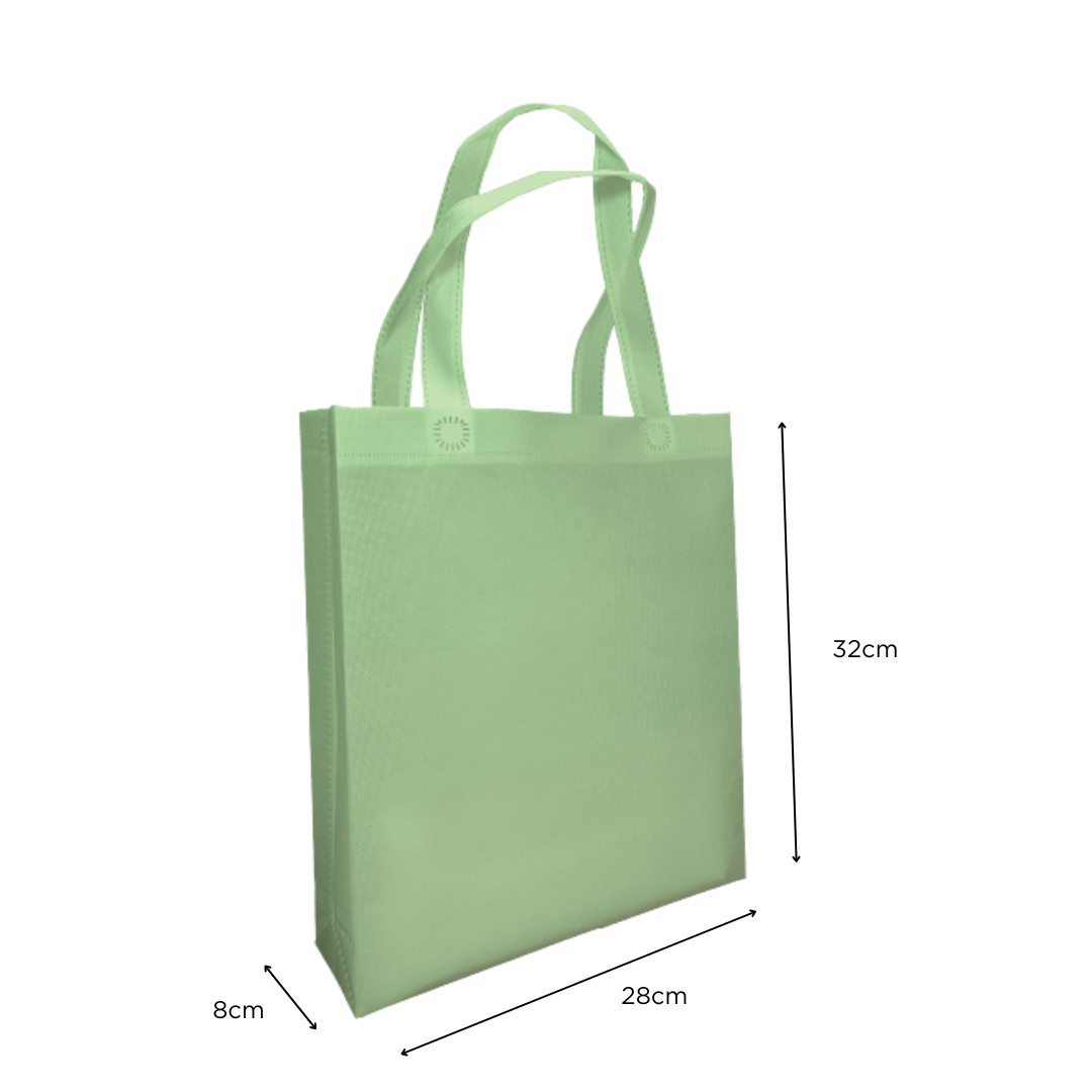 Non Woven Bag A4 28cm(W) x 32cm(H) x 8cm(G) 80gsm - Apple Green - Image 2