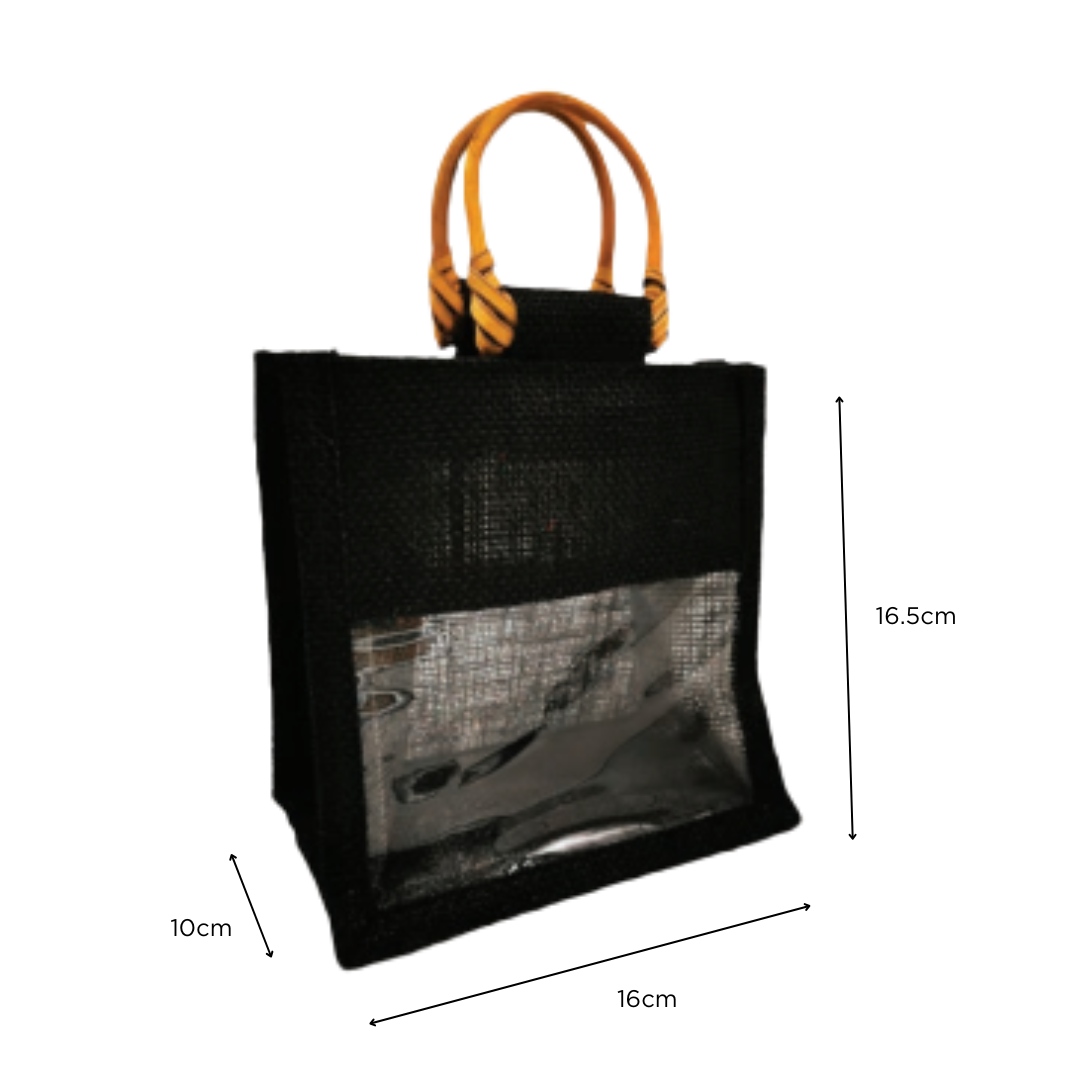 Small Jute with Window (SJ-W) Black - Image 2