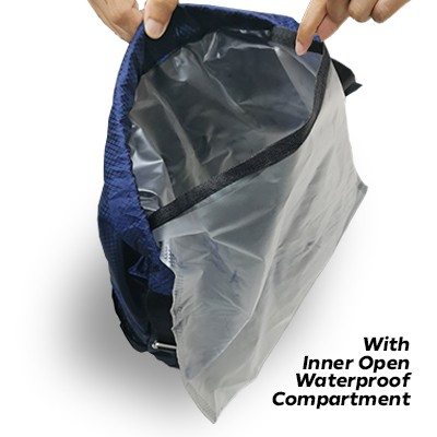 ROX Polyester Oxford Fashion Drawstring Bag - Navy Blue - Image 3