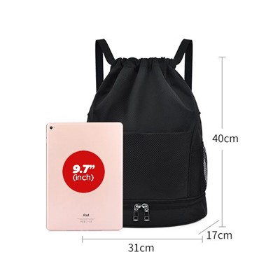 ROX Polyester Oxford Fashion Drawstring Bag - Black - Image 5