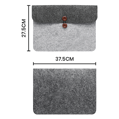 15.4” DUO Felt Sleeve Pouch - Grey - Image 4