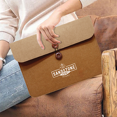 15.4” DUO Felt Sleeve Pouch - Grey - Image 7