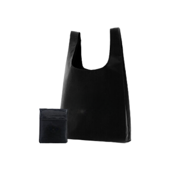 EASY Foldable Nylon Shopping Bag - Black