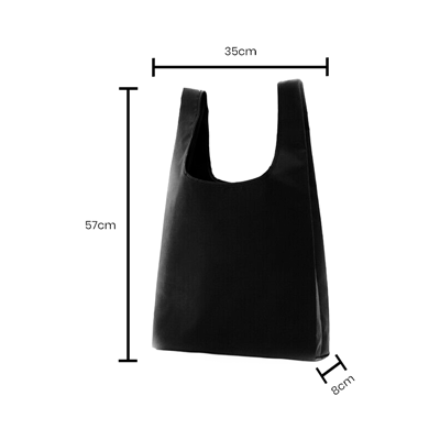 EASY Foldable Nylon Shopping Bag - Black - Image 5