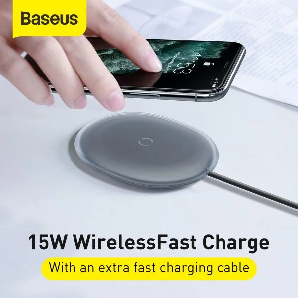 BASEUS Jelly Wireless Charger β 15W (Black) - Image 2